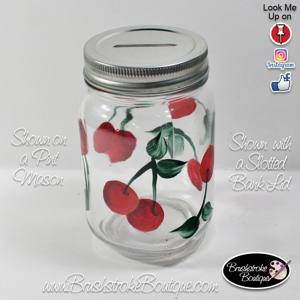 Cherry Wood 4 Jar Paint Holder with Glass Jars & Metal Lids
