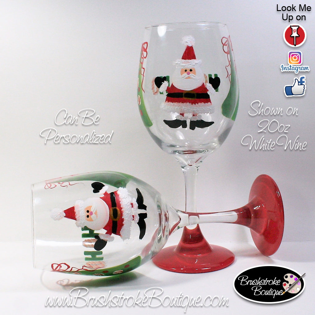 Hand Painted Wine Glass - Cute Lil Reindeer - Original Designs by Cathy  Kraemer