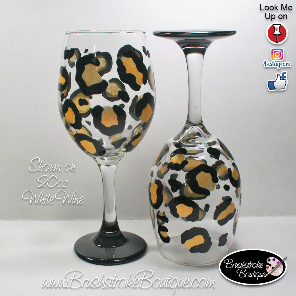 Leopard Print Personalized Wine Glass With Name Leopard Cheetah Wine Glass  Glitter Bridesmaid Wine Glass Animal Print Wine Tumbler 