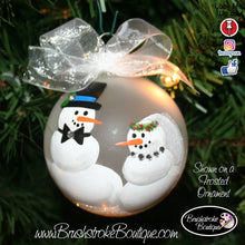 Hand Painted Ornament - Bride & Groom Snowmen - Original Designs by Cathy Kraemer