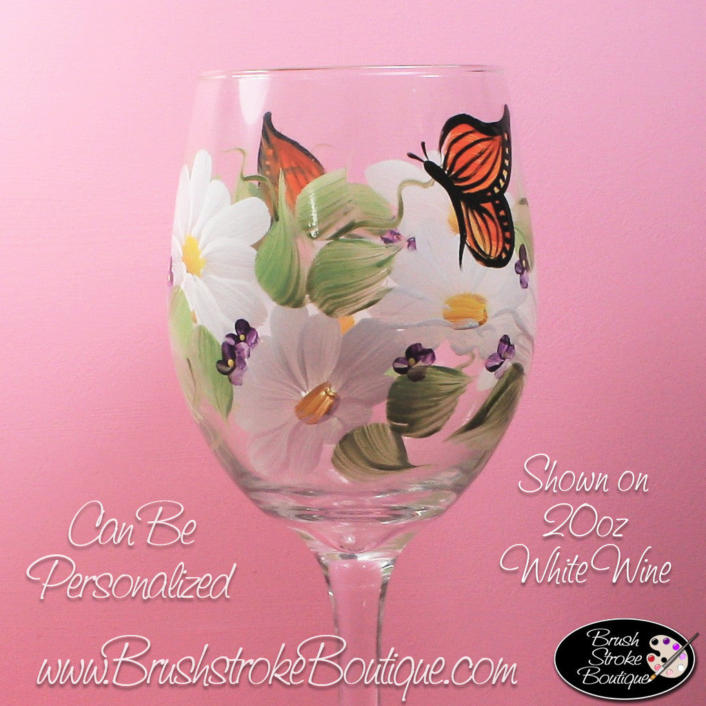 Tulip Wine Glasses - Set of Two | Hand Painted Personalized Gifts