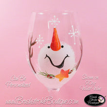 Hand Painted Wine Glass - Catching Snowflakes - Original Designs by Cathy Kraemer
