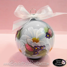 Daisy Garden Ornament - Hand Painted Glass Ball Ornament - Original Designs by Cathy Kraemer
