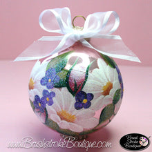 Daisy Garden Ornament - Hand Painted Glass Ball Ornament - Original Designs by Cathy Kraemer