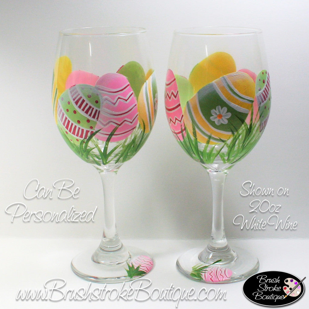 Tulip Wine Glasses - Set of Two  Hand Painted Personalized Gifts