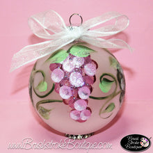 Hand Painted Ornament - Glass Ball Ornament - Grapes - Original Designs by Cathy Kraemer
