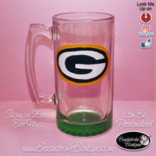 Hand Painted Pilsner Beer Glass - Green Bay Packers Sports Team - Original Designs by Cathy Kraemer