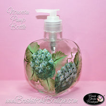Hand Painted Pump Bottle - White Hydrangeas - Original Designs by Cathy Kraemer