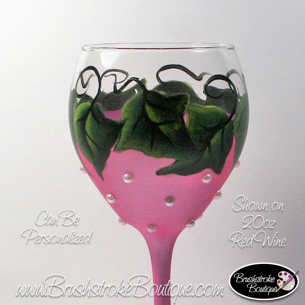 Hand Painted Wine Glass - Leopard Bling Pink - Original Designs by Cathy  Kraemer