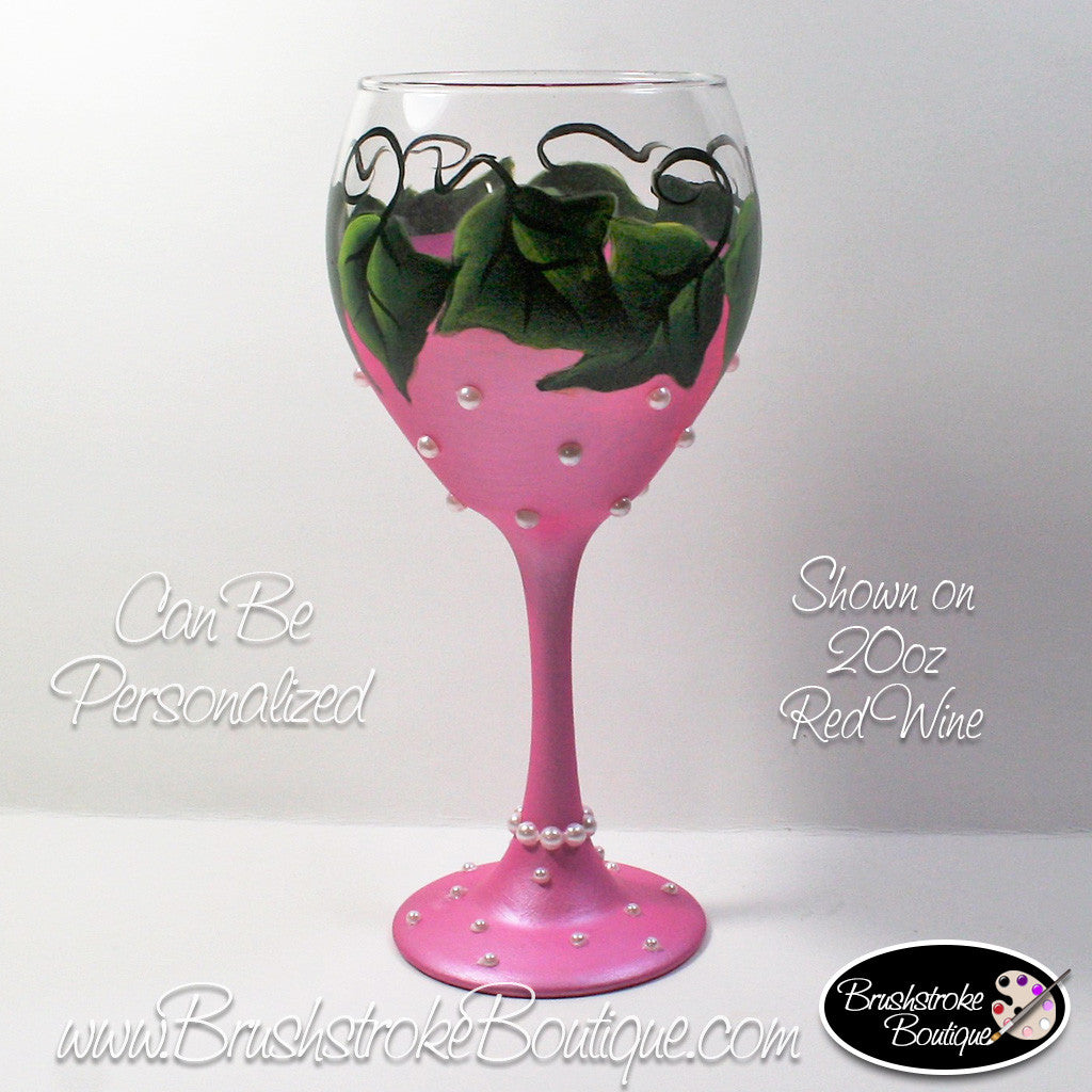 Grape Ivy Art on Kwarx Crystal Wine Glass Set of 2