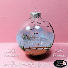 Hand Painted Ornament - Glass Ball Ornament - Lighthouse - Original Designs by Cathy Kraemer