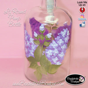 Hand Painted Pump Bottle - Lovely Lilacs - Original Designs by Cathy Kraemer