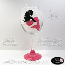 Hand Painted Wine Glass - Mermaid Sparkles - Original Designs by Cathy Kraemer