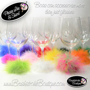 Mini Feather Boa Wine Markers - Choose Your Color to Coordinate with Your Wine Glass
