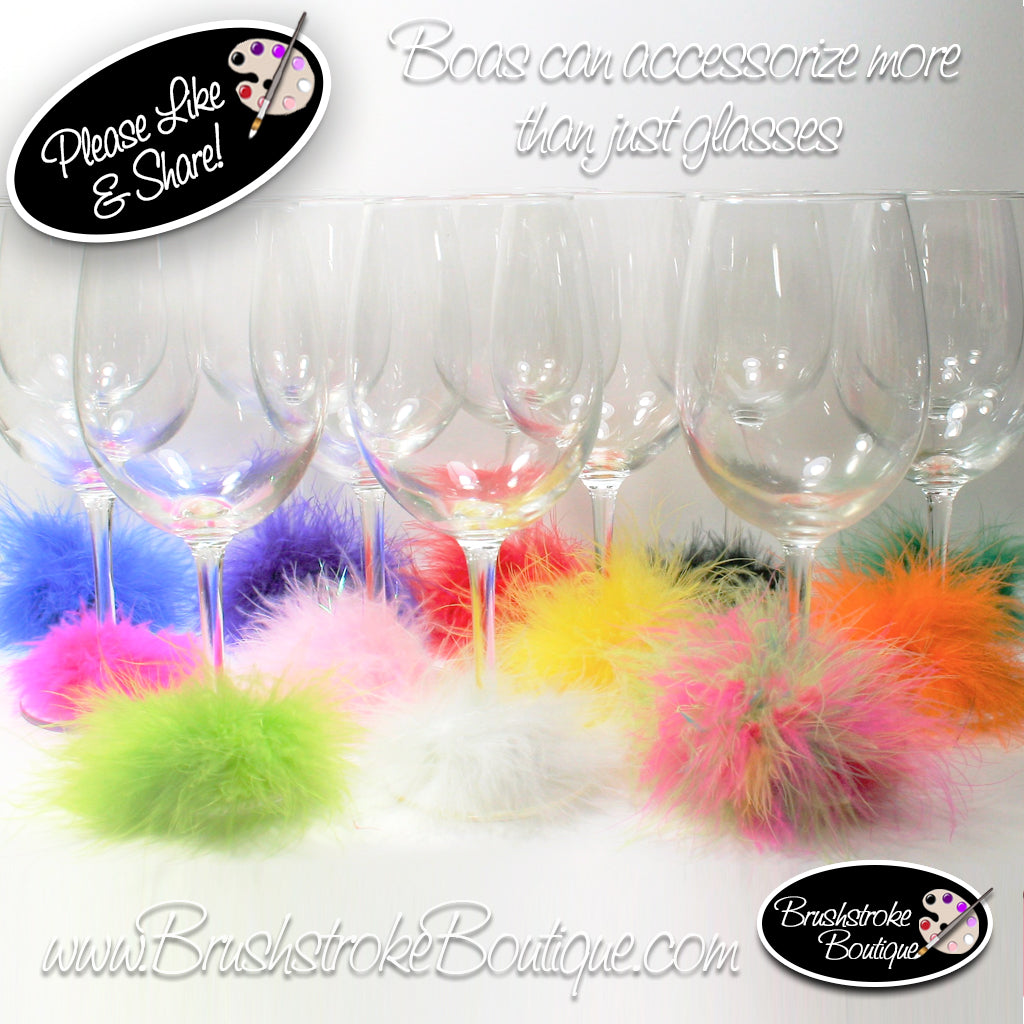 Mini Feather Boa Wine Markers - Choose Your Color to Coordinate
