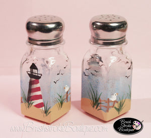 Hand Painted Salt & Pepper Shakers - Lighthouse - Original Designs by Cathy Kraemer
