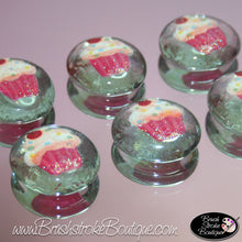 Hand Painted Glass Gems - Cupcakes - Original Designs by Cathy Kraemer