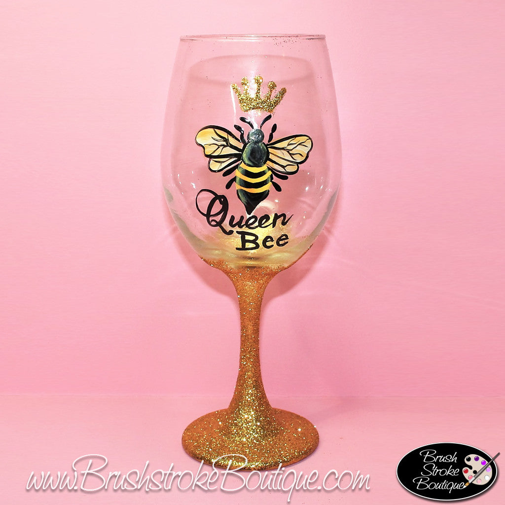 Queen Bee Birthday Personalized Custom Embellished Wine 