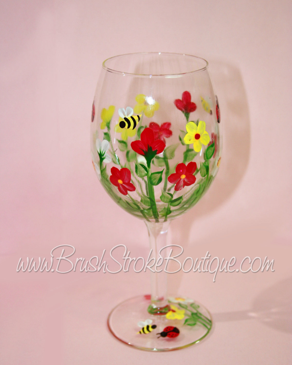 Painted Beer Can Glass Hand Painted Glassware Flower Glass 