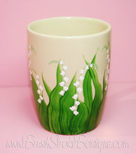 Hand Painted Coffee Mug - Lily of the Valley - Original Designs by Cathy Kraemer