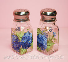 Hand Painted Salt & Pepper Shakers - Blue Hydrangeas - Original Designs by Cathy Kraemer