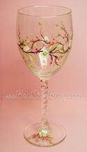 Hand Painted Wine Glass - Fall Berries - Original Designs by Cathy Kraemer