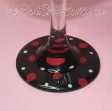 Hand Painted Wine Glass - Lucky Ladybug - Original Designs by Cathy Kraemer