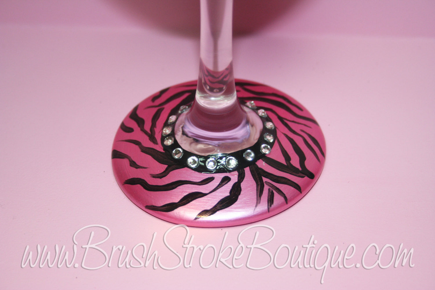 Hand Painted Salt & Pepper Shakers - Pink Zebra Bling - Original Designs by  Cathy Kraemer