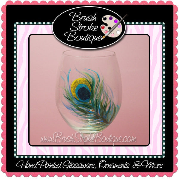 NymphFable Wine Tumbler Hand Painted Stemless Wine Glasses Peacock Set of 2  Wine Tumbler 18oz Personalised Gifts for Her