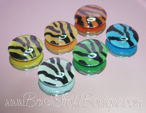 Hand Painted Glass Gems - Zebra Colors - Original Designs by Cathy Kraemer